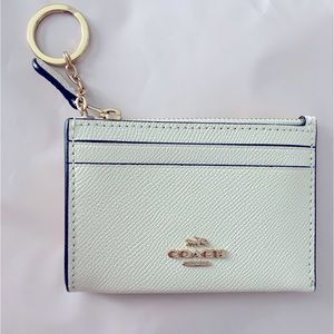 COACH CREAM WALLET KEYCHAIN